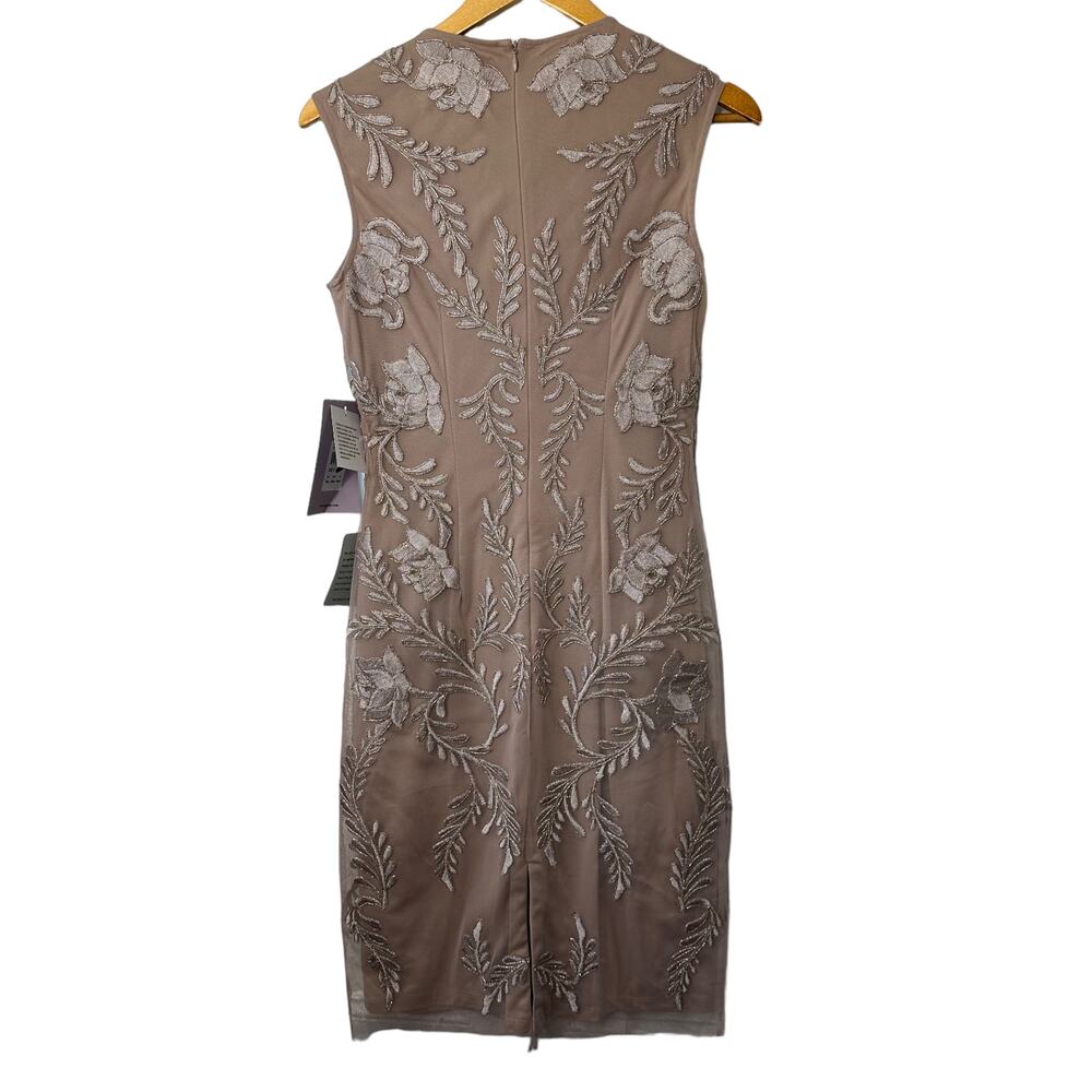 JS Collections Blush Dori Embroidered Cocktail Dress Women's Size 4 New - Picture 8 of 11